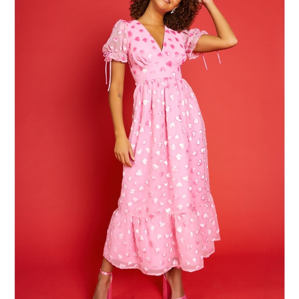 Molby the label heart printed poofy dress